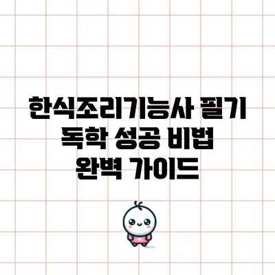 한식조리기능사 필기 독학 성공 비법 완벽 가이드