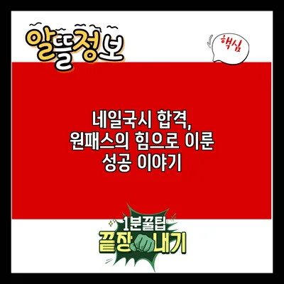네일국시 합격, 원패스의 힘으로 이룬 성공 이야기