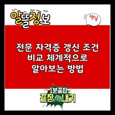 전문 자격증 갱신 조건 비교: 체계적으로 알아보는 방법